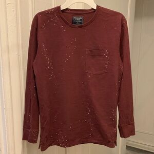 Abercrombie & Fitch Burgundy Distressed Long Sleeve Size XS
